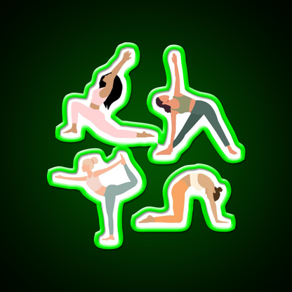 Yoga Girl Poses Yoga Led Neon Sign For Wellness Spaces Rgb Color