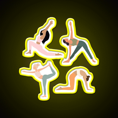Yoga Girl Poses Yoga Led Neon Sign For Wellness Spaces Rgb Color