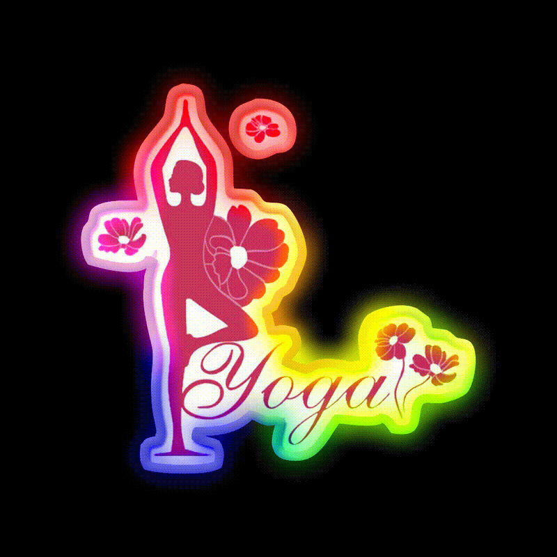 Yoga Girl Yoga Led Neon Sign For Wellness Space Rgb Color
