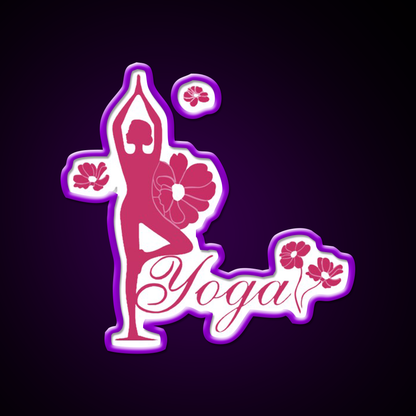 Yoga Girl Yoga Led Neon Sign For Wellness Space Rgb Color