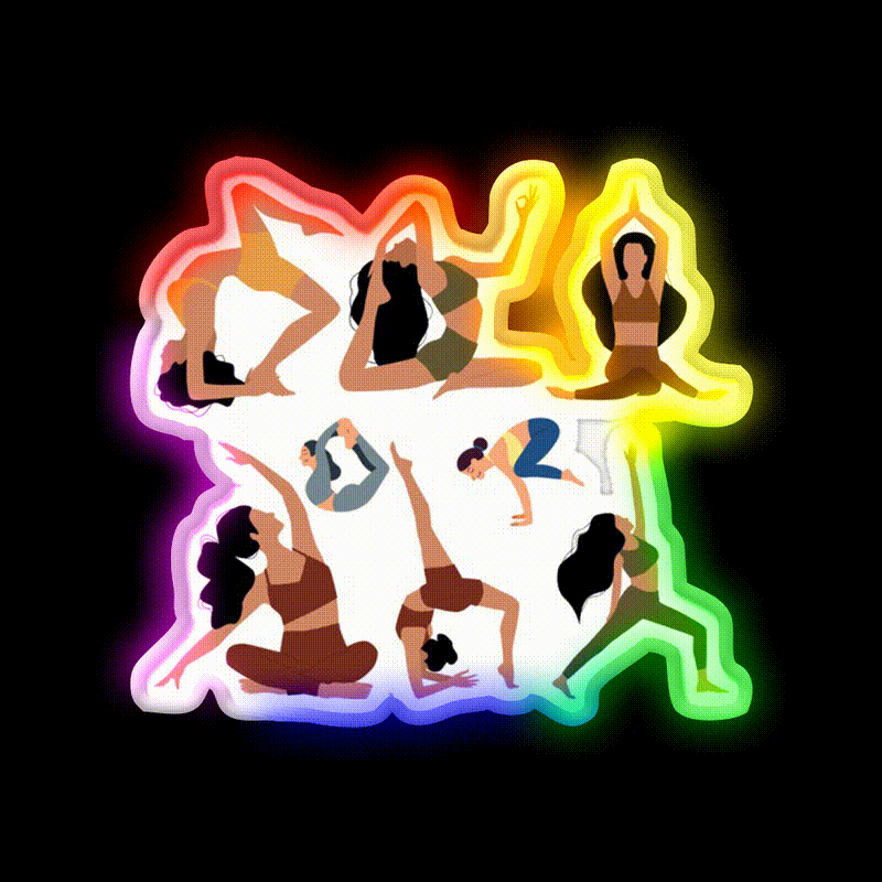 Yoga Girls Yoga Led Neon Sign For Wellness Space Rgb Color