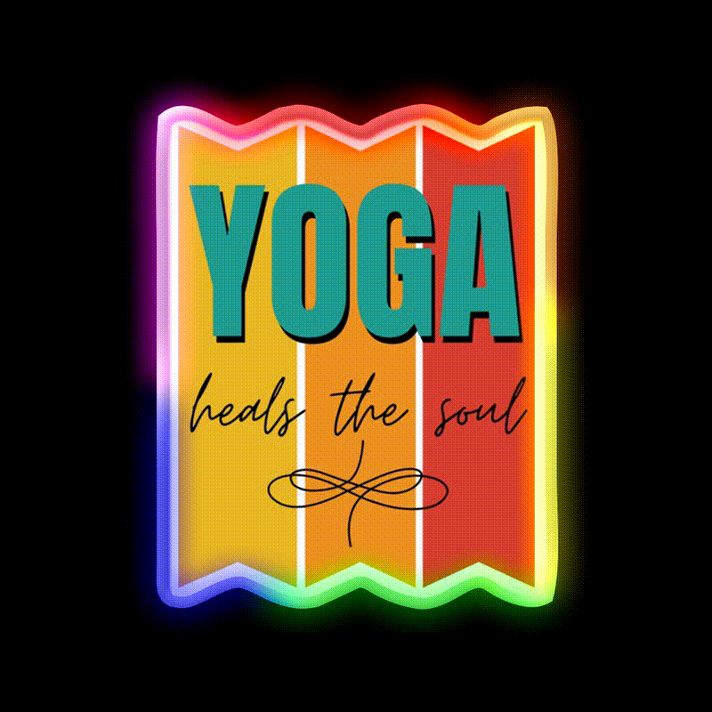 Yoga Heals The Soul Yoga Led Neon Sign For Wellness Space Rgb Color