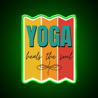 Yoga Heals The Soul Yoga Led Neon Sign For Wellness Space Rgb Color