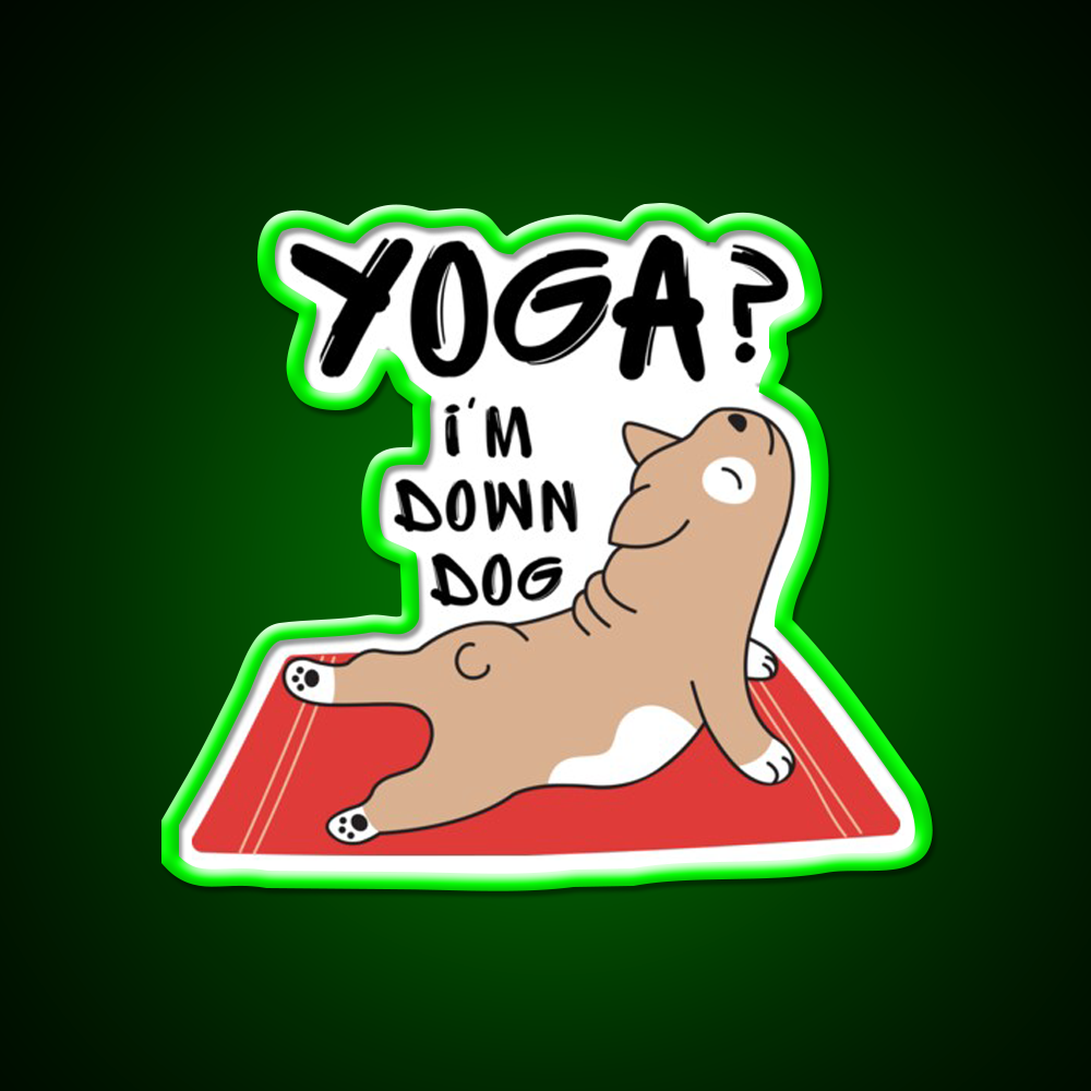 Yoga Im Down Dog Essential Yoga Led Neon Sign For Wellness Space Rgb Color
