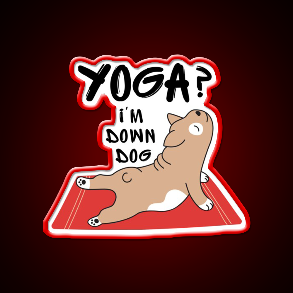Yoga Im Down Dog Essential Yoga Led Neon Sign For Wellness Space Rgb Color