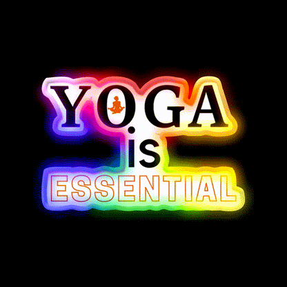 Yoga Is Essential Yoga Led Neon Sign For Wellness Space Rgb Color