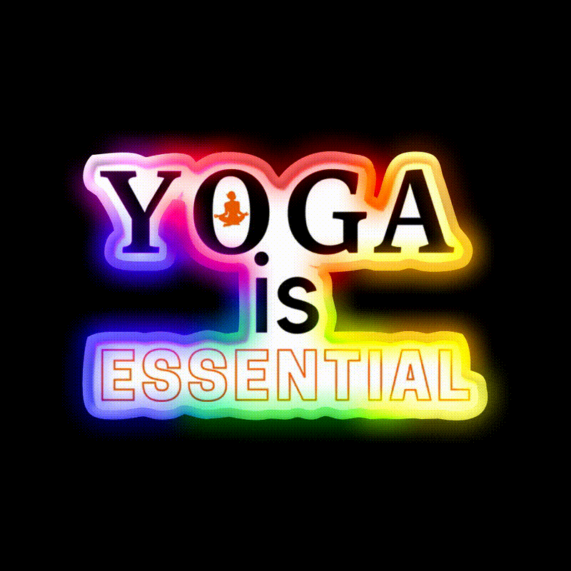 Yoga Is Essential Yoga Led Neon Sign For Wellness Space Rgb Color