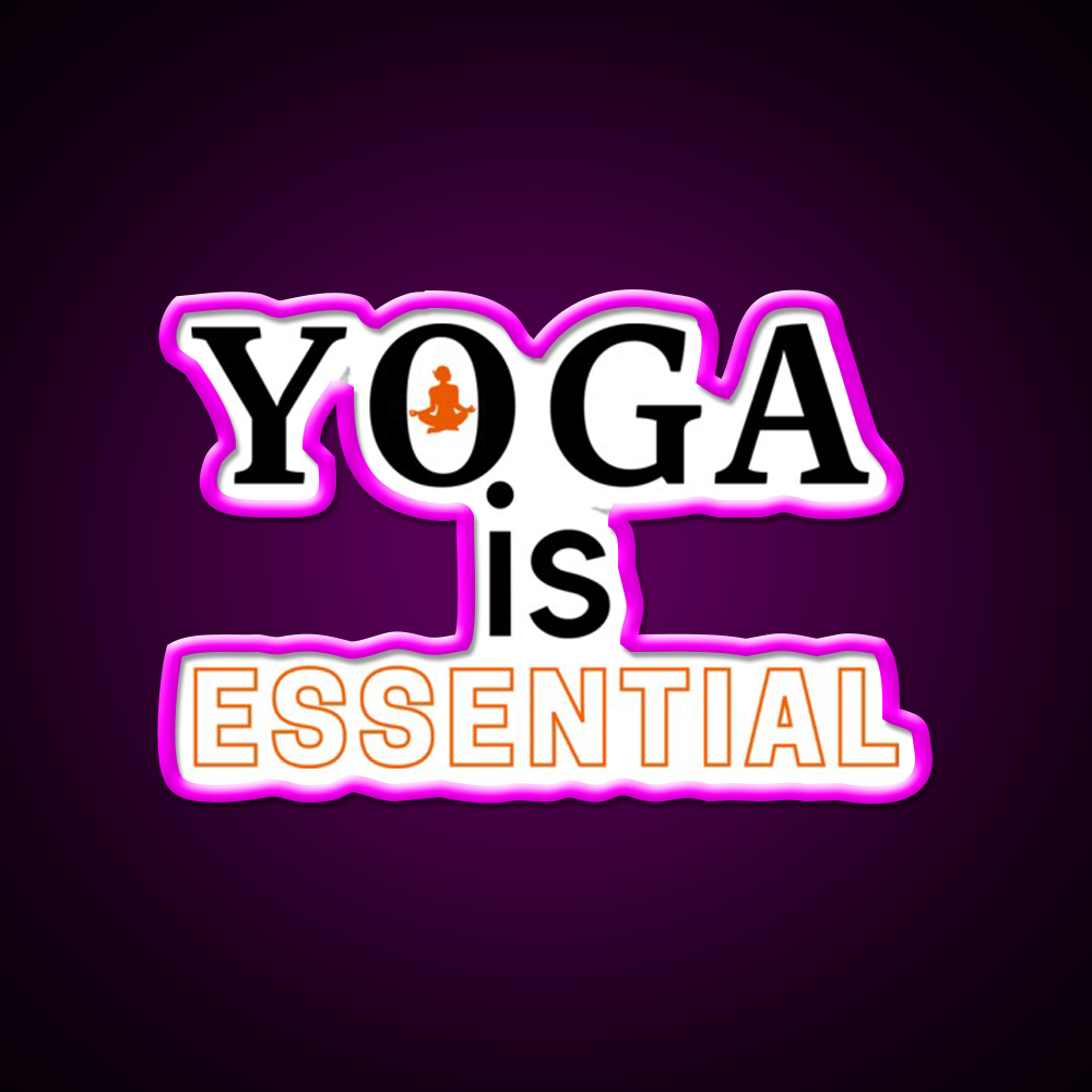 Yoga Is Essential Yoga Led Neon Sign For Wellness Space Rgb Color