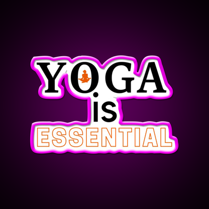 Yoga Is Essential Yoga Led Neon Sign For Wellness Space Rgb Color
