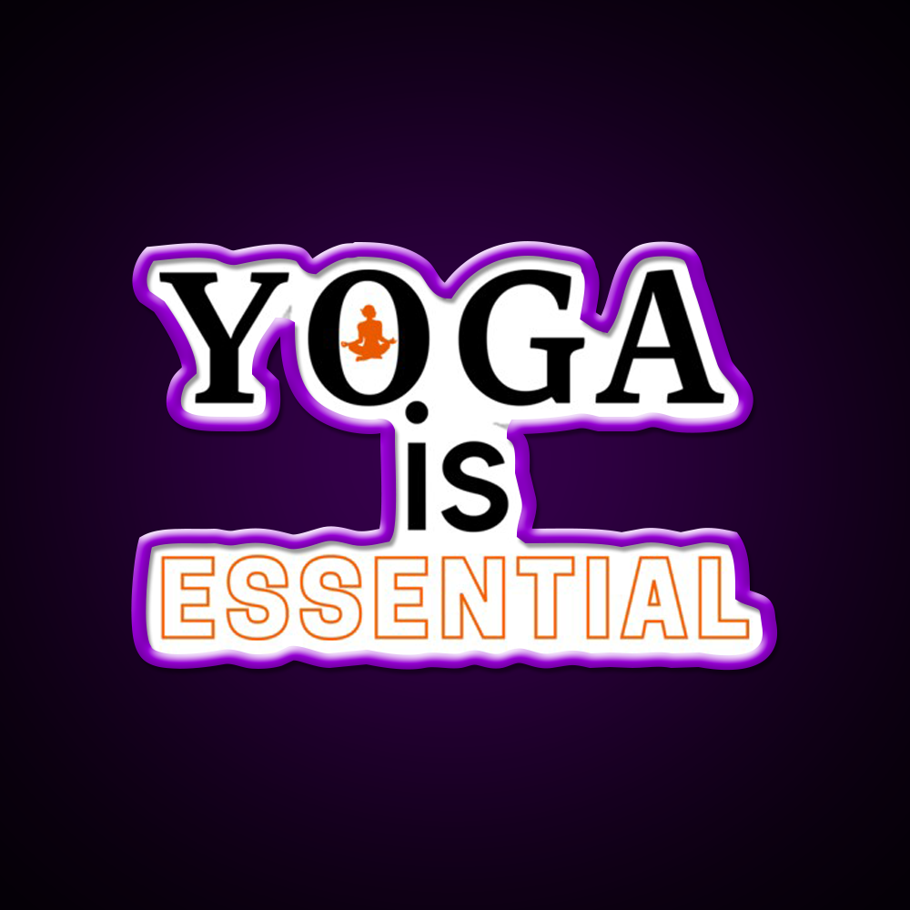Yoga Is Essential Yoga Led Neon Sign For Wellness Space Rgb Color