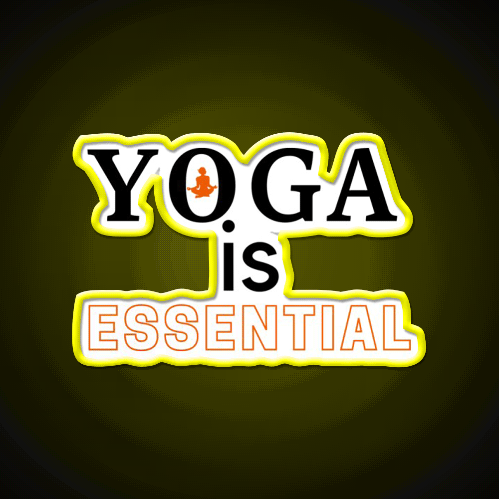 Yoga Is Essential Yoga Led Neon Sign For Wellness Space Rgb Color