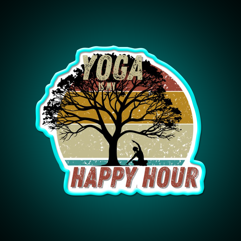 Yoga Is My Happy Hour Yoga Led Neon Sign For Wellness Space Rgb Color