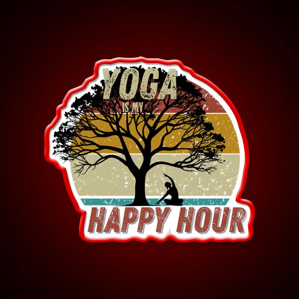 Yoga Is My Happy Hour Yoga Led Neon Sign For Wellness Space Rgb Color
