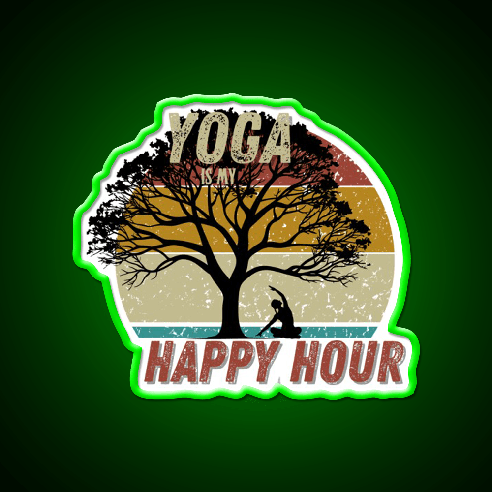 Yoga Is My Happy Hour Yoga Led Neon Sign For Wellness Space Rgb Color - Shineneon