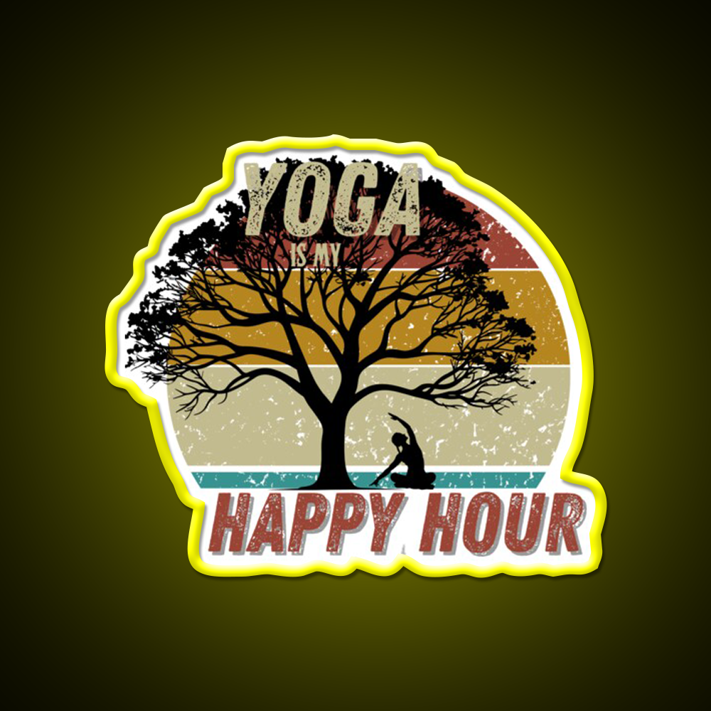Yoga Is My Happy Hour Yoga Led Neon Sign For Wellness Space Rgb Color