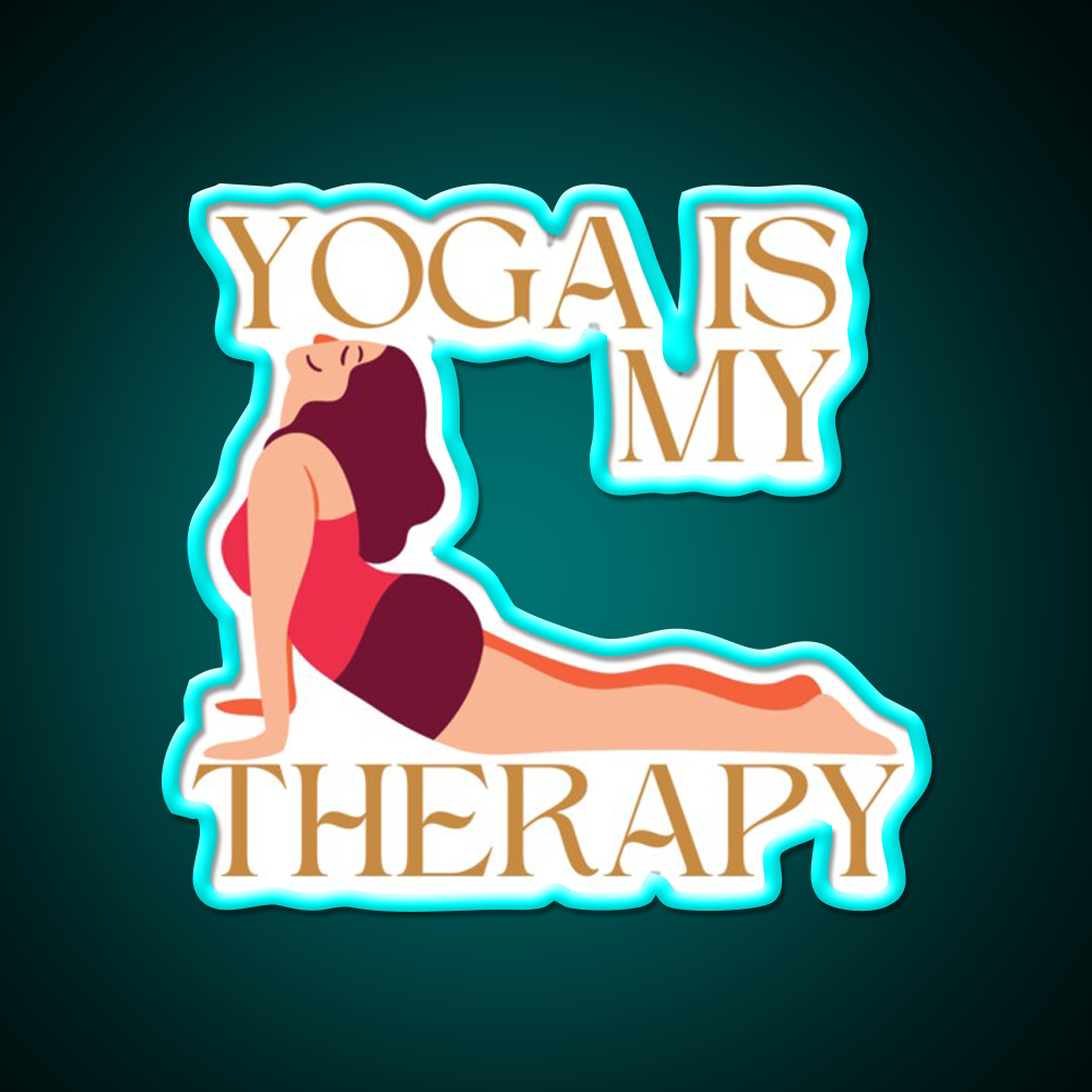 Yoga Is My Therapy Yoga Led Neon Sign For Wellness Space Rgb Color