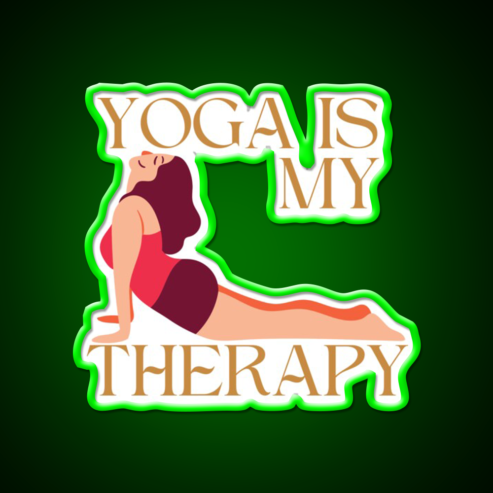 Yoga Is My Therapy Yoga Led Neon Sign For Wellness Space Rgb Color