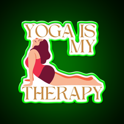 Yoga Is My Therapy Yoga Led Neon Sign For Wellness Space Rgb Color