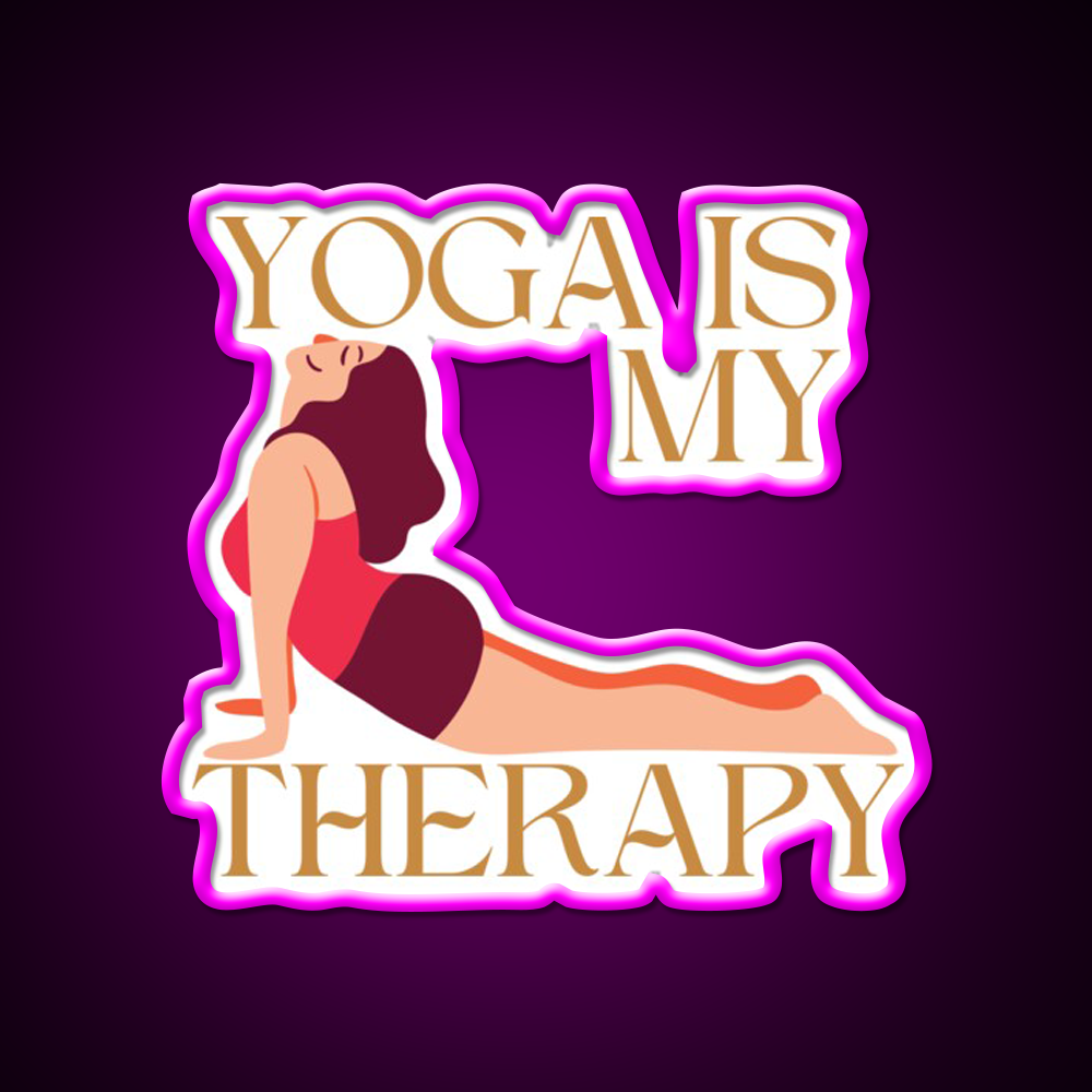 Yoga Is My Therapy Yoga Led Neon Sign For Wellness Space Rgb Color
