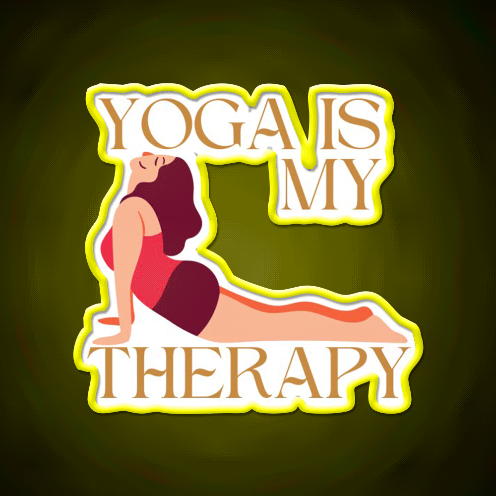 Yoga Is My Therapy Yoga Led Neon Sign For Wellness Space Rgb Color