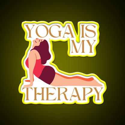 Yoga Is My Therapy Yoga Led Neon Sign For Wellness Space Rgb Color