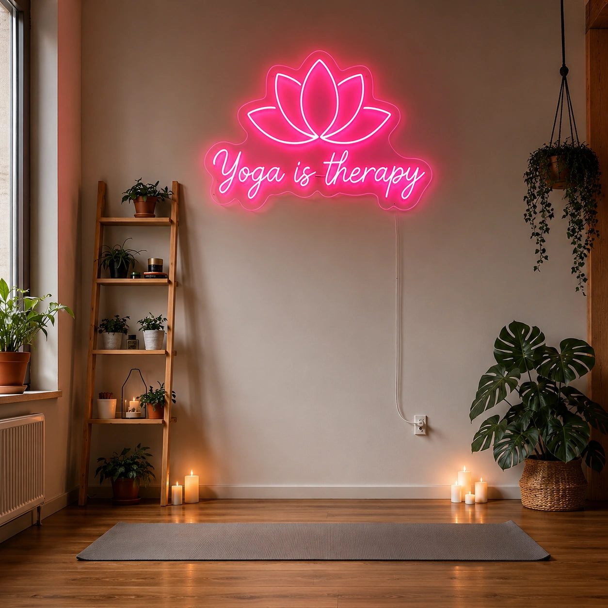 Yoga Is Therapy LED Neon Sign - 01 Original Product Image