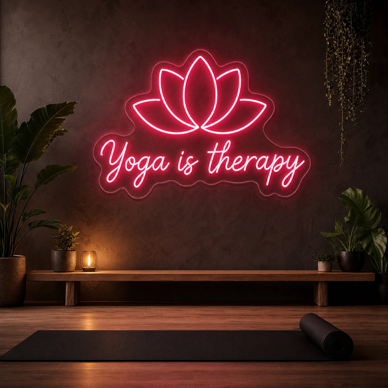 Yoga Is Therapy LED Neon Sign Garage Man Cave Neon Sign high-converting product image