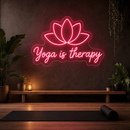 Yoga Is Therapy LED Neon Sign Garage Man Cave Neon Sign high-converting product image