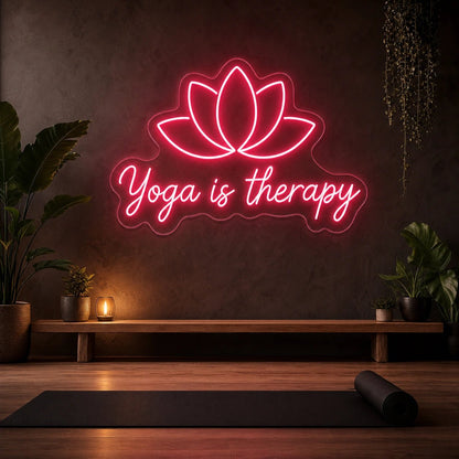 Yoga Is Therapy LED Neon Sign Garage Man Cave Neon Sign - Shineneon
