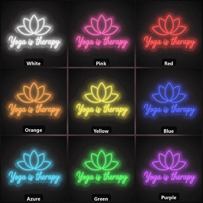 Yoga Is Therapy LED Neon Sign Garage Man Cave Neon Sign - Shineneon