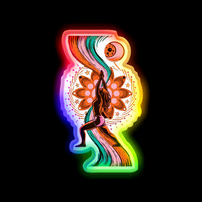 Yoga Led Neon Sign For Wellness Space Yoga Inspired Led Sign Rgb Color