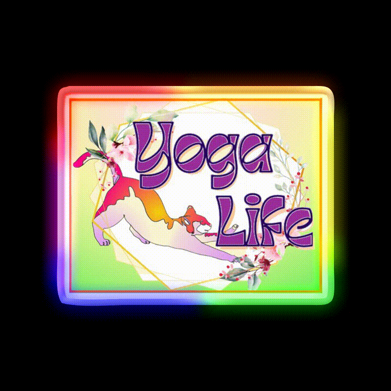 Yoga Life Yoga Led Neon Sign For Wellness Space Rgb Color