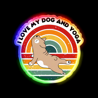 Yoga Lifestyle Yoga And Dog Funny Your Own Style Yoga Led Neon Sign Rgb Color