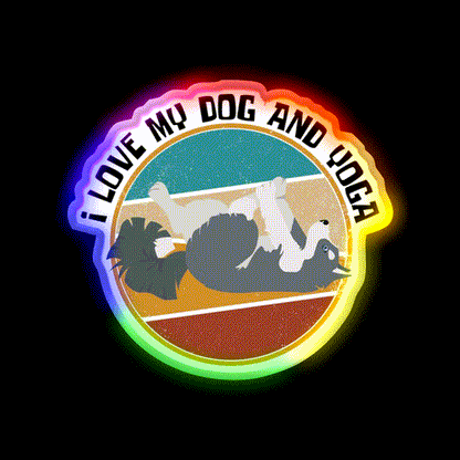 Yoga Lifestyle Yoga And Dog Yoga Led Neon Sign Yoga Studio Rgb Color