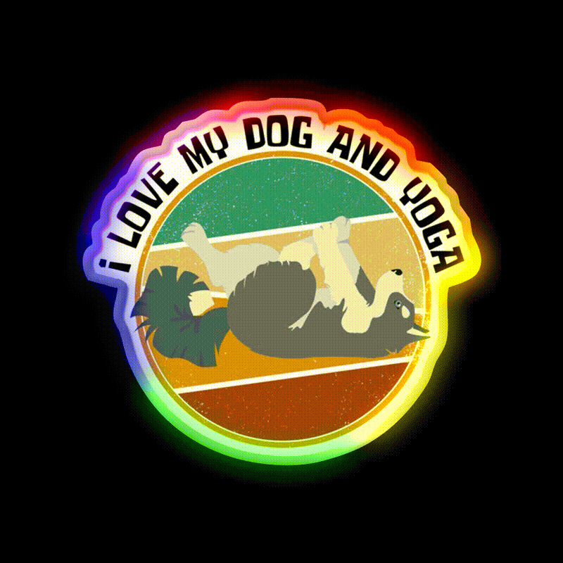 Yoga Lifestyle Yoga And Dog Yoga Led Neon Sign Yoga Studio Rgb Color