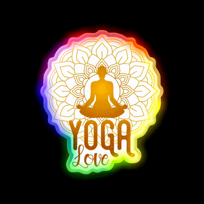 Yoga Love Meditation Yoga Led Neon Sign For Wellness Space Rgb Color