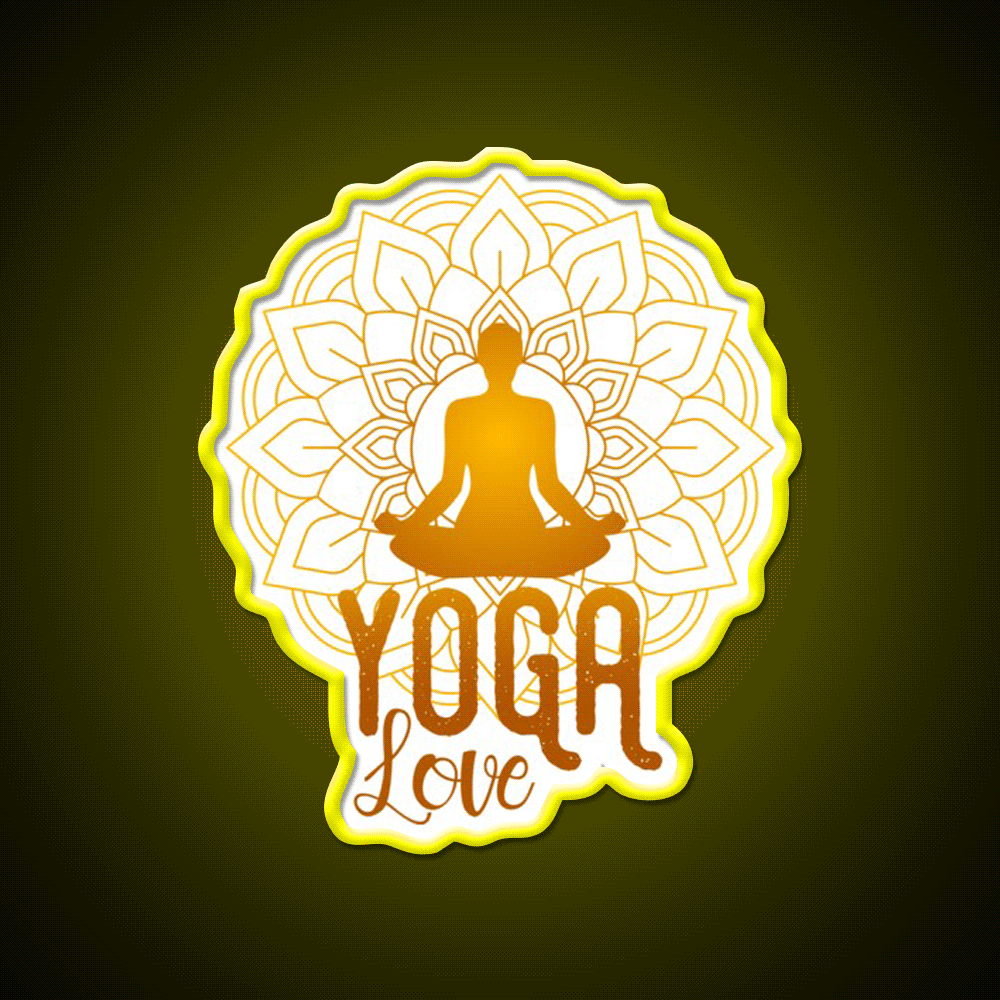 Yoga Love Meditation Yoga Led Neon Sign For Wellness Space Rgb Color