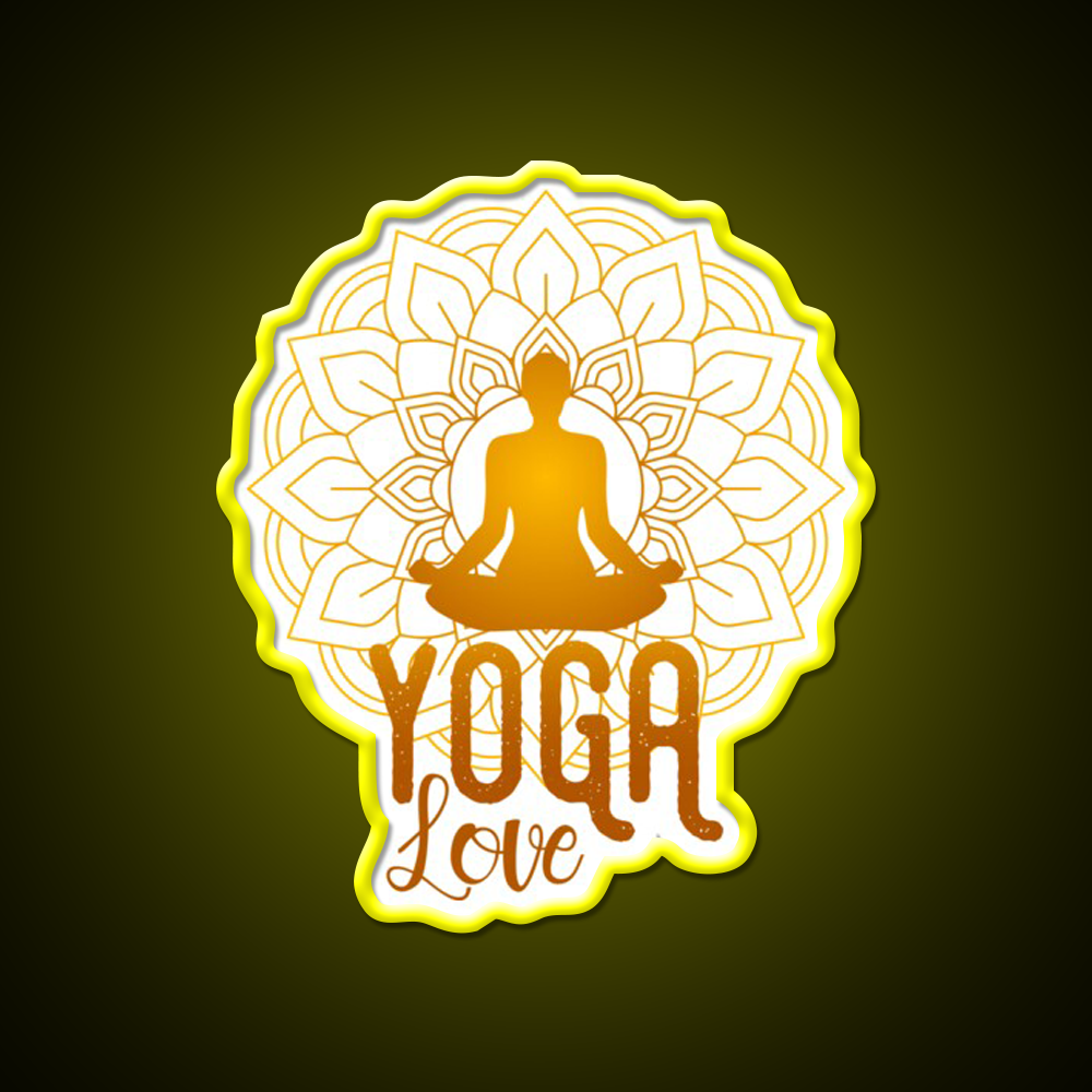 Yoga Love Meditation Yoga Led Neon Sign For Wellness Space Rgb Color