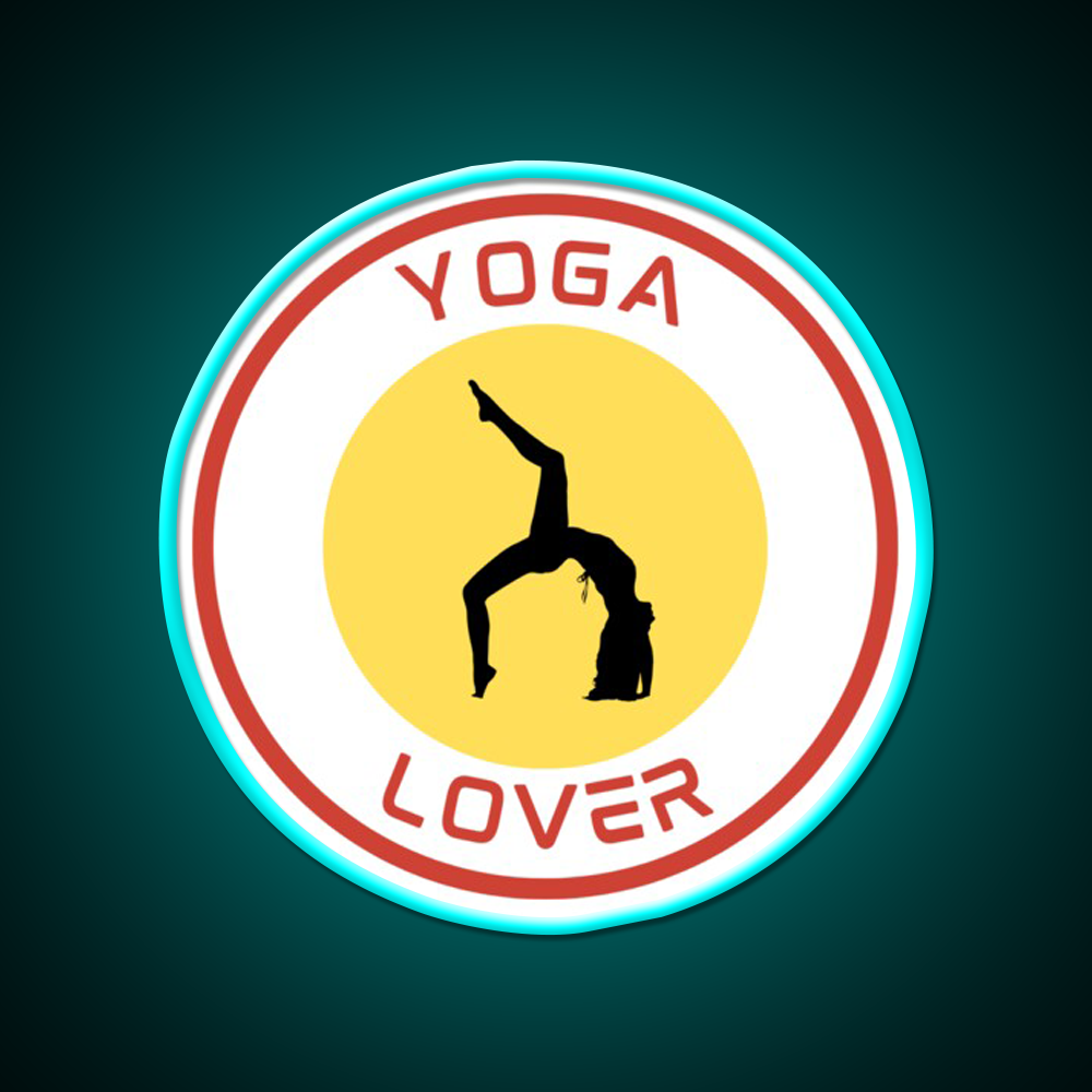 Yoga Lover Bold Silhouette Yoga Pose Emblem Yoga Led Neon Sign Rgb Color