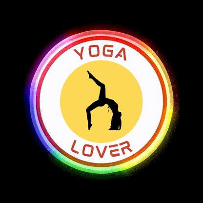 Yoga Lover Bold Silhouette Yoga Pose Emblem Yoga Led Neon Sign Rgb Color