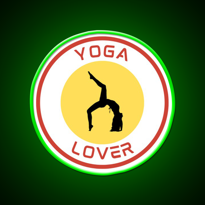 Yoga Lover Bold Silhouette Yoga Pose Emblem Yoga Led Neon Sign Rgb Color