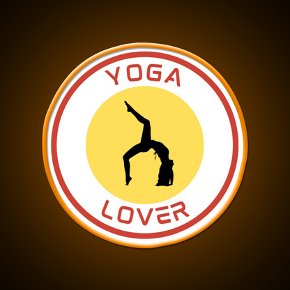 Yoga Lover Bold Silhouette Yoga Pose Emblem Yoga Led Neon Sign Rgb Color