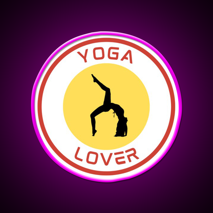 Yoga Lover Bold Silhouette Yoga Pose Emblem Yoga Led Neon Sign Rgb Color