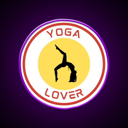 Yoga Lover Bold Silhouette Yoga Pose Emblem Yoga Led Neon Sign Rgb Color - Shineneon