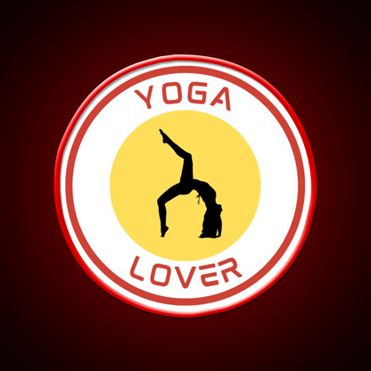 Yoga Lover Bold Silhouette Yoga Pose Emblem Yoga Led Neon Sign Rgb Color - Shineneon