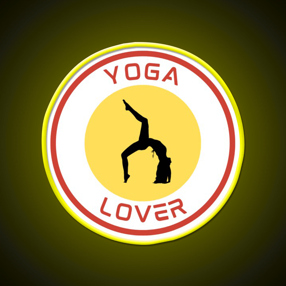 Yoga Lover Bold Silhouette Yoga Pose Emblem Yoga Led Neon Sign Rgb Color