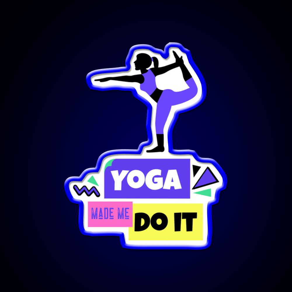 Yoga Made Me Do It Yoga Motivation Colorful Yoga Led Neon Sign Rgb Color - Shineneon