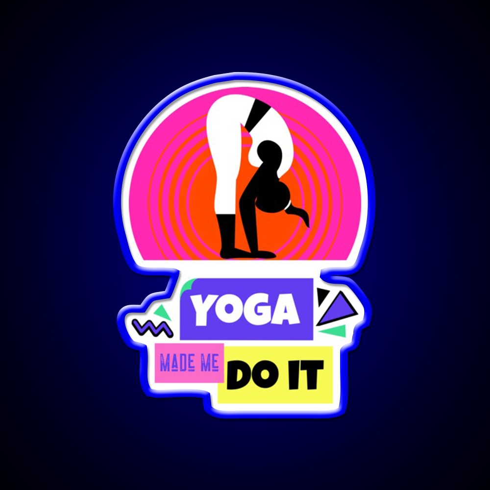 Yoga Made Me Do It Yoga Motivation Vintage Retro Yoga Led Neon Sign Rgb Color