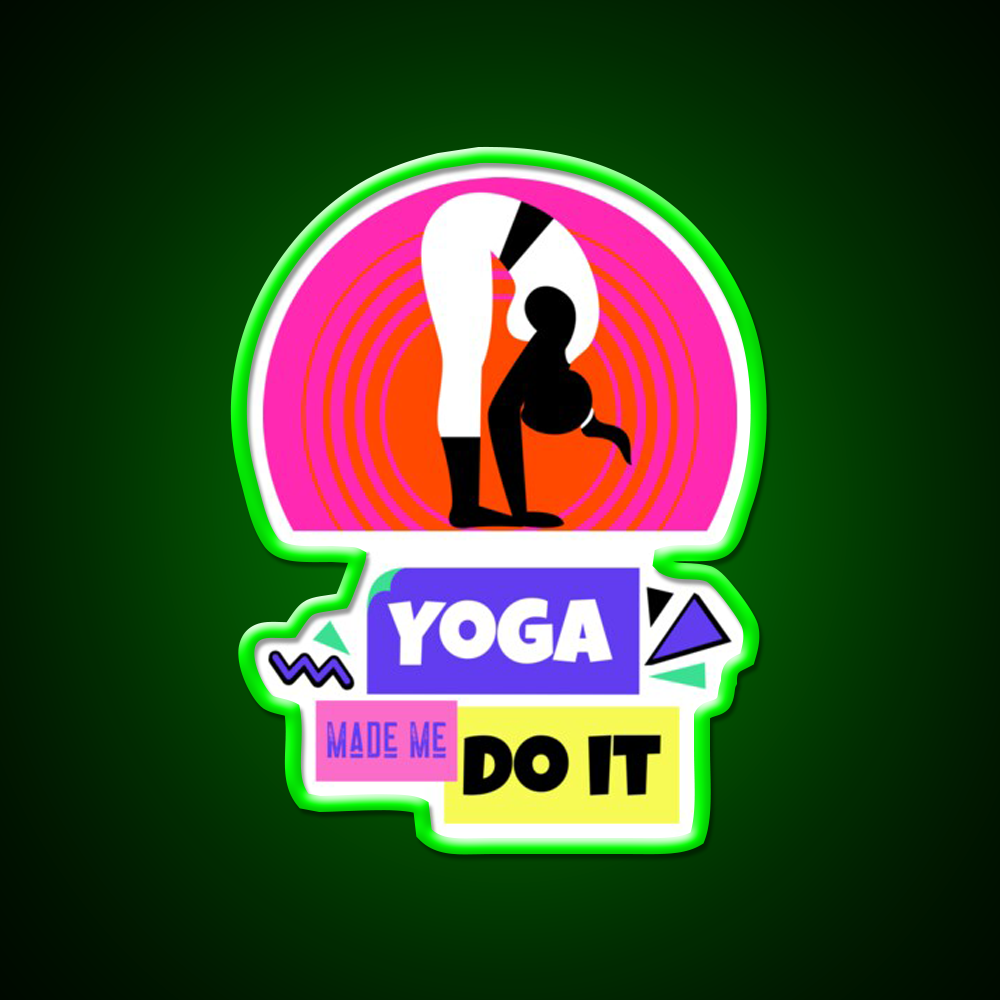 Yoga Made Me Do It Yoga Motivation Vintage Retro Yoga Led Neon Sign Rgb Color