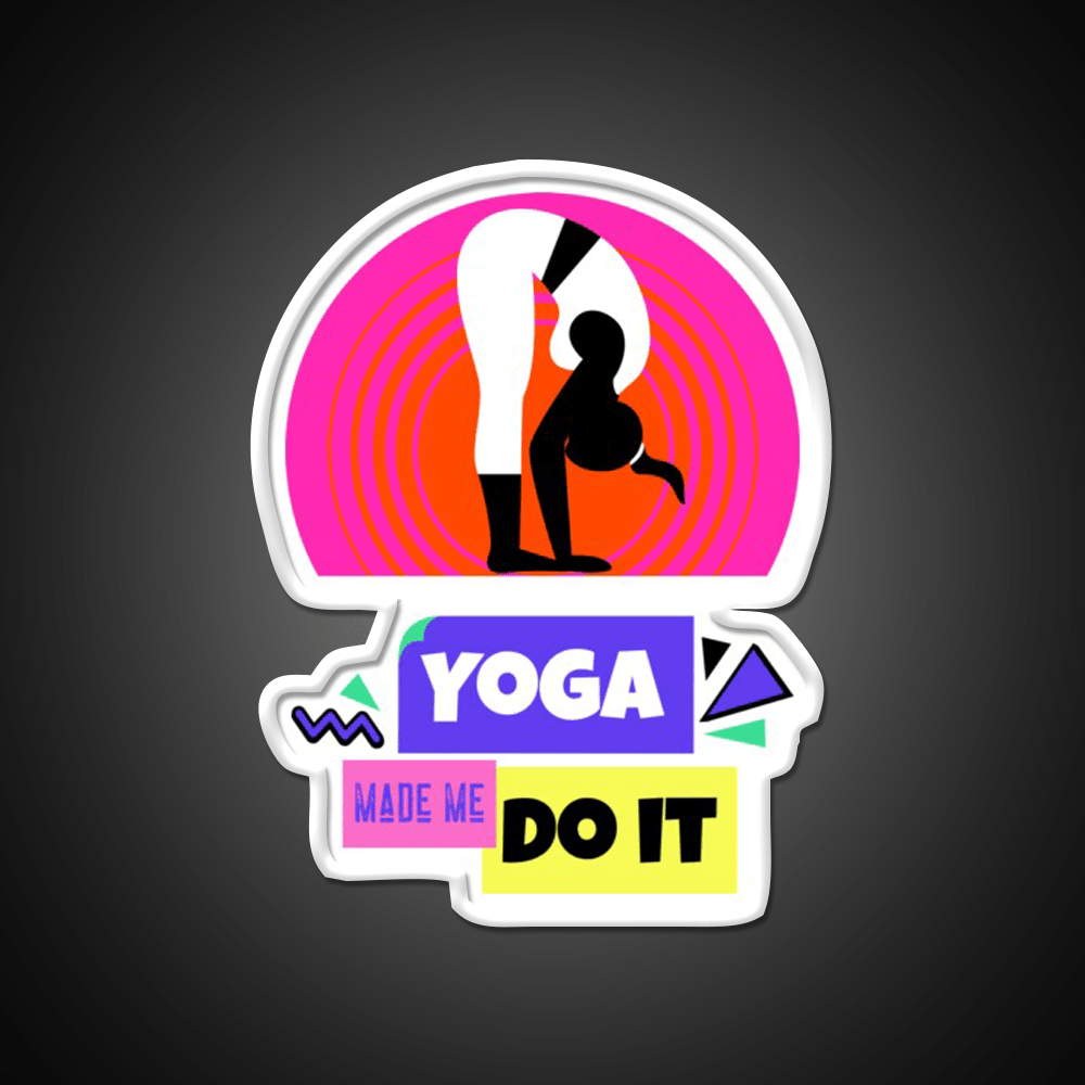 Yoga Made Me Do It Yoga Motivation Vintage Retro Yoga Led Neon Sign Rgb Color - Shineneon